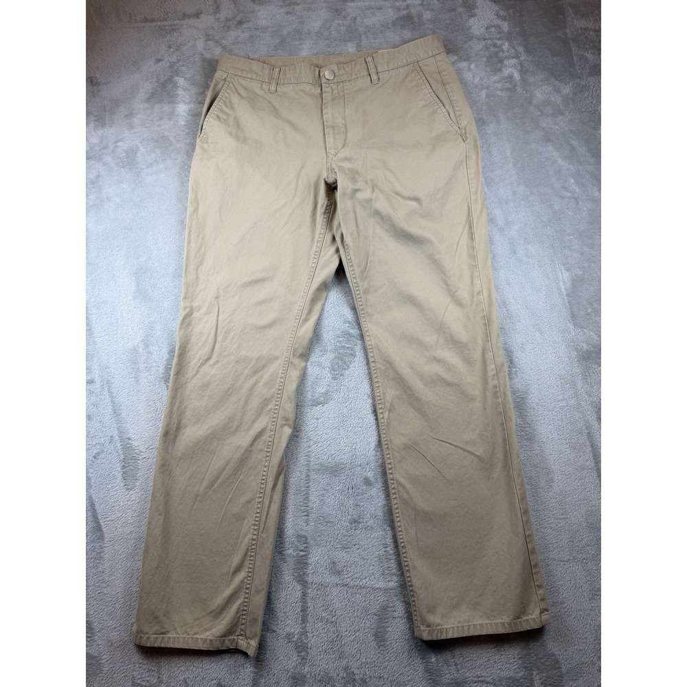 Bonobos Washed Chinos Pants Men's Straight Fit 34x32 Beige Khaki Cotton Casual